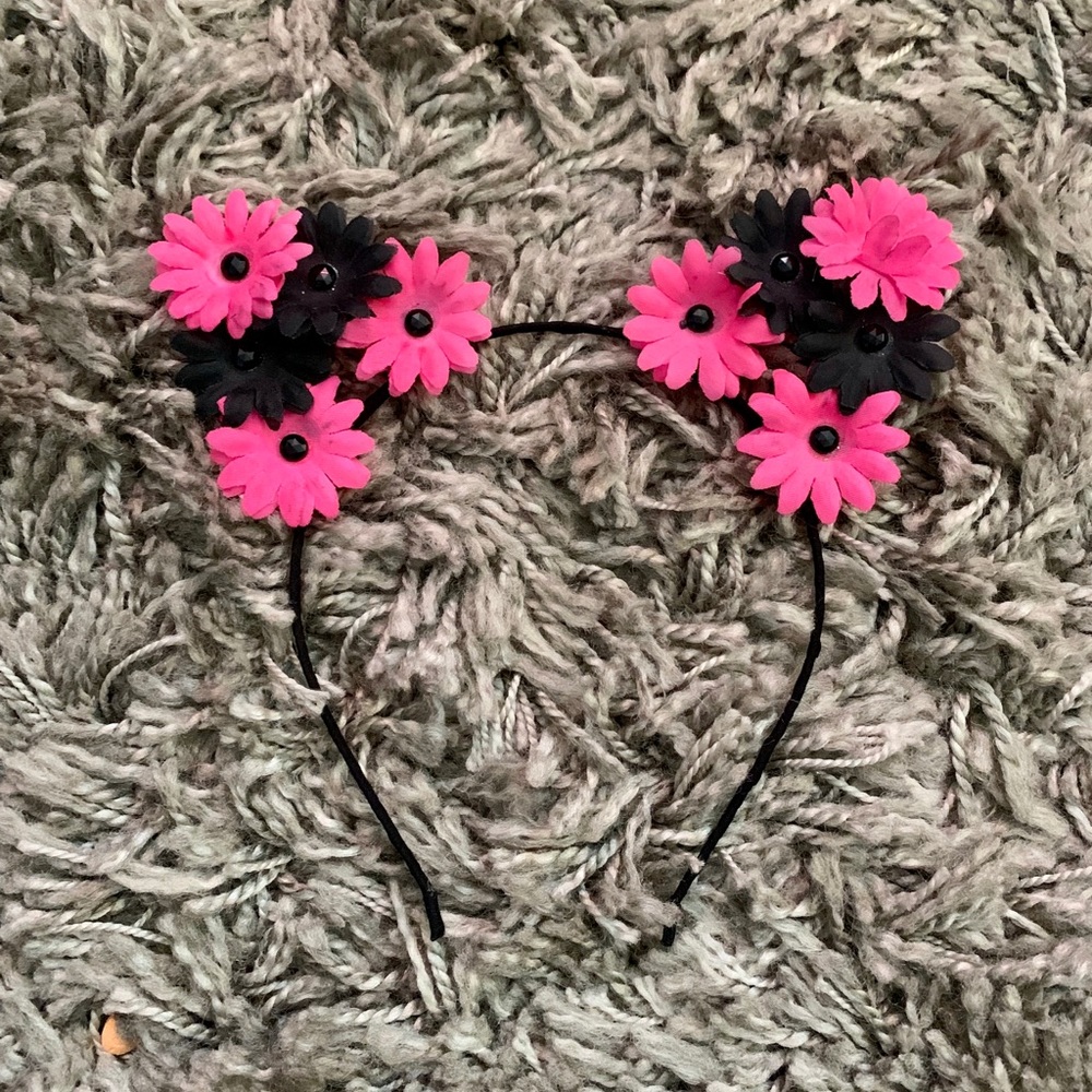 Custom Flower Kitty Ears Headband